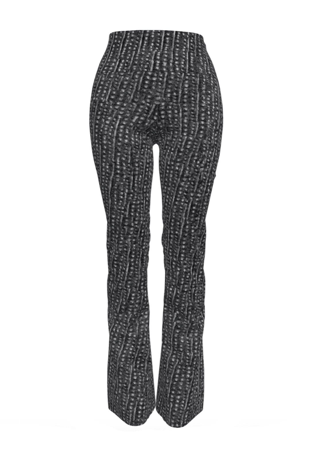 black and white dotted stretch corduroy flare pants