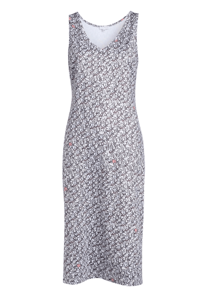 short black and white geometric stretch knit dress