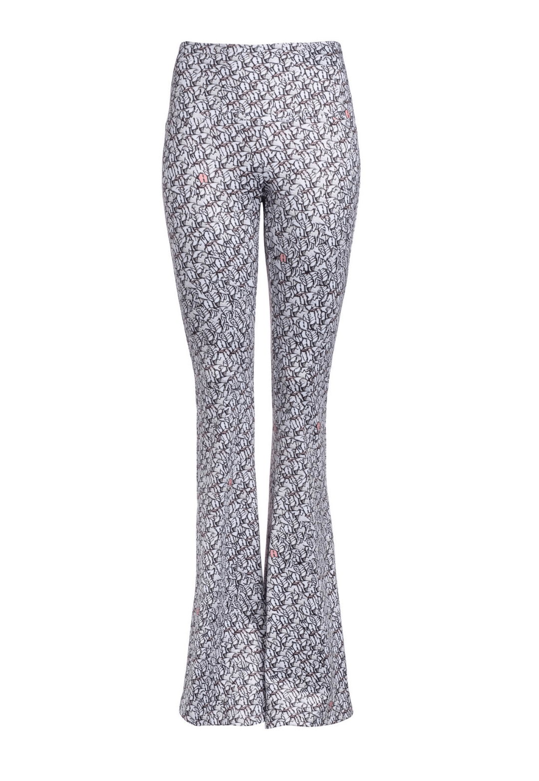 black and white stretch knit pants